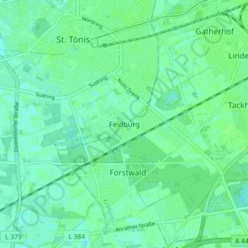 Carte topographique Feldburg, altitude, relief