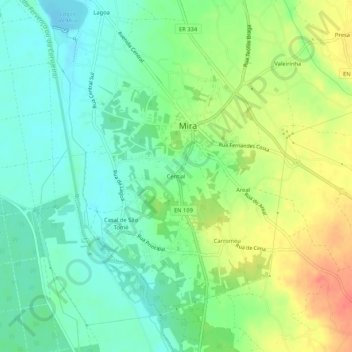 Carte topographique Cential, altitude, relief