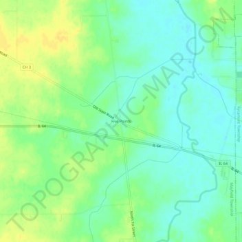 Carte topographique Five Points, altitude, relief