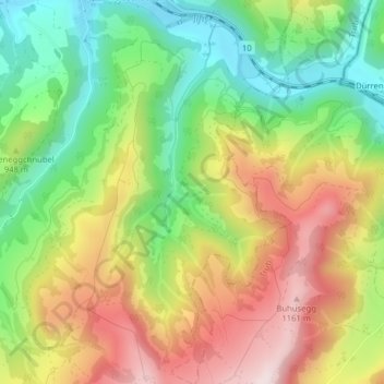 Carte topographique Vordere Hellweid, altitude, relief