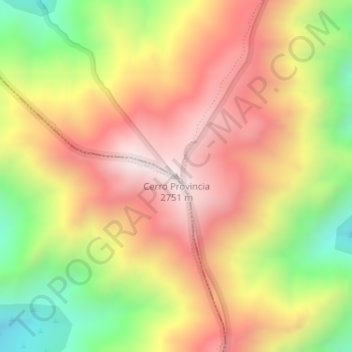 Carte topographique Cerro Provincia, altitude, relief