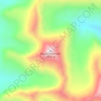 Carte topographique Algae Mountain, altitude, relief