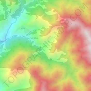 Carte topographique Kutli, altitude, relief