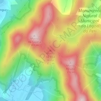 Carte topographique Morro da Boa Vista, altitude, relief