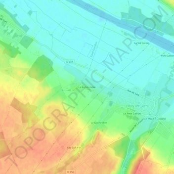 Carte topographique La Bichonnière, altitude, relief