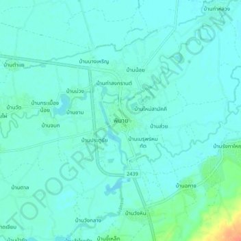 Carte topographique พิมาย, altitude, relief