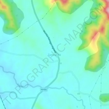 Carte topographique Sanvarda, altitude, relief