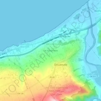 Carte topographique Cité 20 logements, altitude, relief