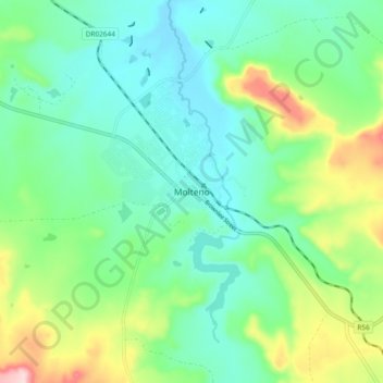 Carte topographique Molteno, altitude, relief