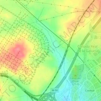 Carte topographique La Fortuna, altitude, relief