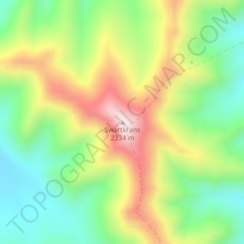Carte topographique Swartkrans, altitude, relief