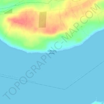 Carte topographique Colman's Point, altitude, relief