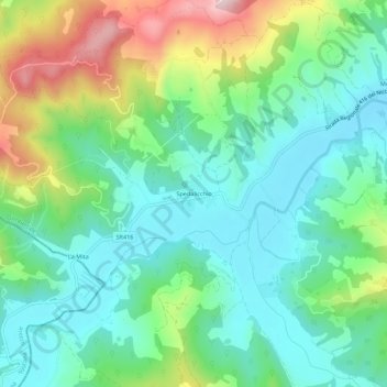 Carte topographique Spedalicchio, altitude, relief