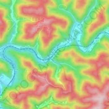 Carte topographique Marytown, altitude, relief