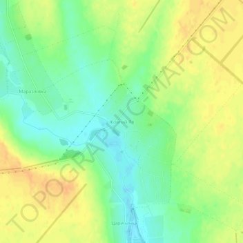 Carte topographique Zhovtyi Yar, altitude, relief