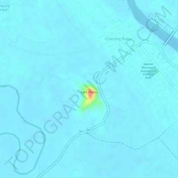 Carte topographique Bukit Peraksi, altitude, relief