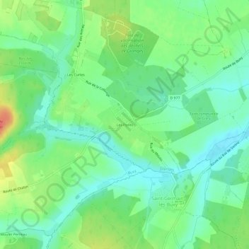 Carte topographique Les Ponts, altitude, relief