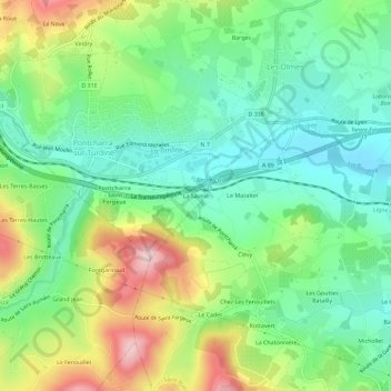 Carte topographique La Savoie, altitude, relief
