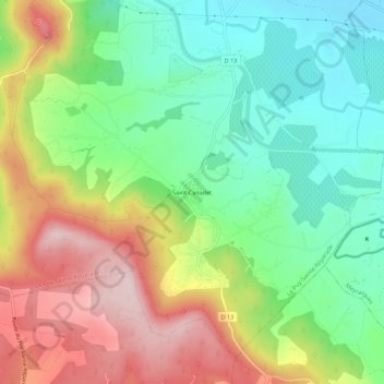 Carte topographique Saint-Canadet, altitude, relief