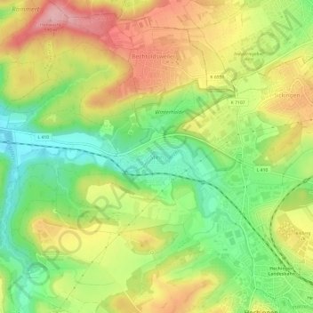Carte topographique Stein, altitude, relief
