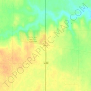 Carte topographique Halford, altitude, relief