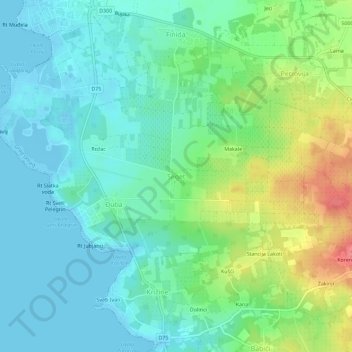 Carte topographique Seghetto, altitude, relief