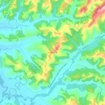Carte topographique Montefoscoli, altitude, relief