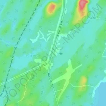 Carte topographique Lac-Caché, altitude, relief