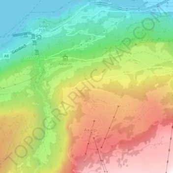 Carte topographique Harstettli, altitude, relief