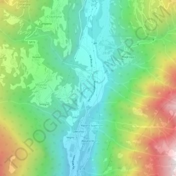 Carte topographique Crodo, altitude, relief