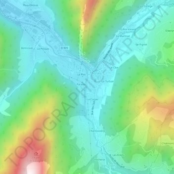 Carte topographique Les Besseaux, altitude, relief