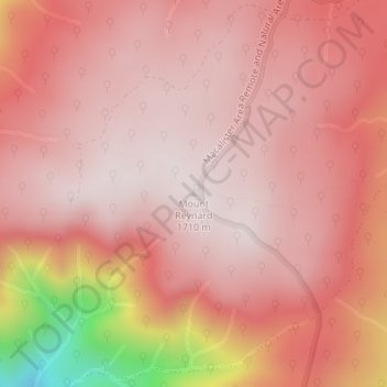 Carte topographique Mount Reynard, altitude, relief