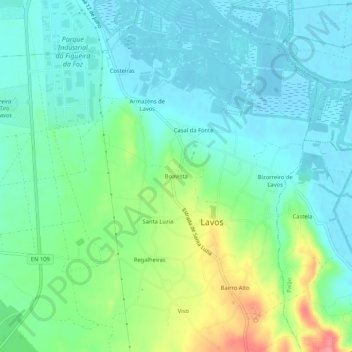 Carte topographique Boavista, altitude, relief