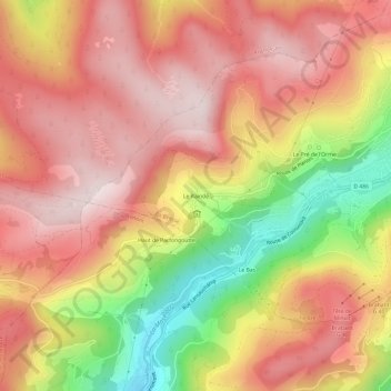 Carte topographique Le Raindé, altitude, relief