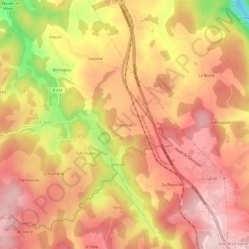 Carte topographique Estrémiac, altitude, relief