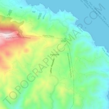 Carte topographique Saronida, altitude, relief