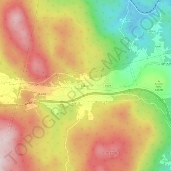 Carte topographique Jablan, altitude, relief