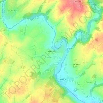 Carte topographique Le Plessis, altitude, relief