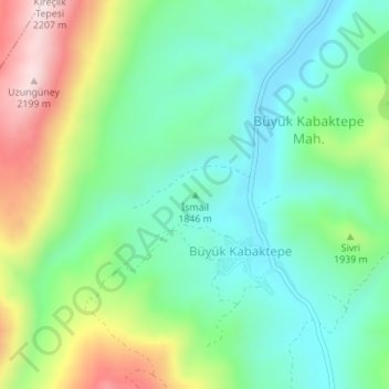 Carte topographique İsmail, altitude, relief