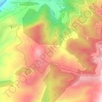 Carte topographique Azour, altitude, relief