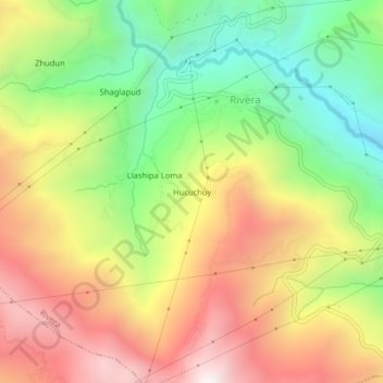 Carte topographique Hucuchuy, altitude, relief