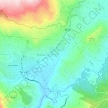 Carte topographique Granja, altitude, relief