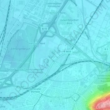 Carte topographique Untere Hub, altitude, relief