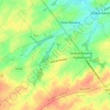 Carte topographique Le Chenois, altitude, relief