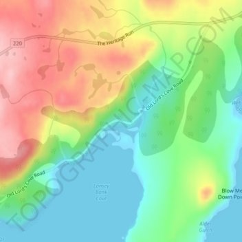 Carte topographique Roundabout, altitude, relief