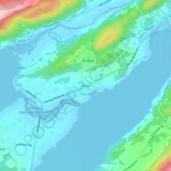 Carte topographique Rissa, altitude, relief