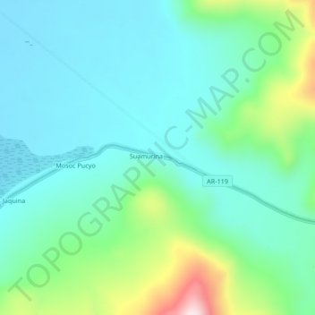 Carte topographique Lojen, altitude, relief