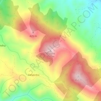 Carte topographique Algares, altitude, relief