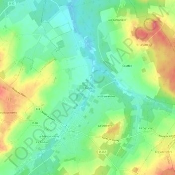 Carte topographique L'Aunay, altitude, relief