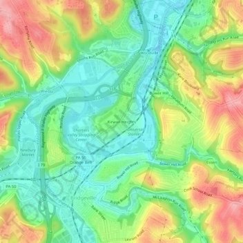 Carte topographique Kirwan Heights, altitude, relief